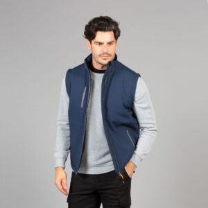Gilet in Softshell a Due Strati Imbottito con Trattamento Idrorepellente