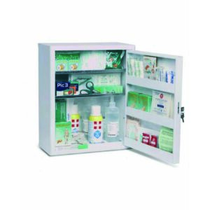 Armadietto in acciaio al carbonio, prontossoccorso maggiorato