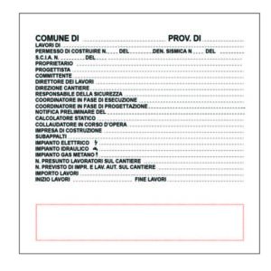 Cartello per Lavori da Cantiere